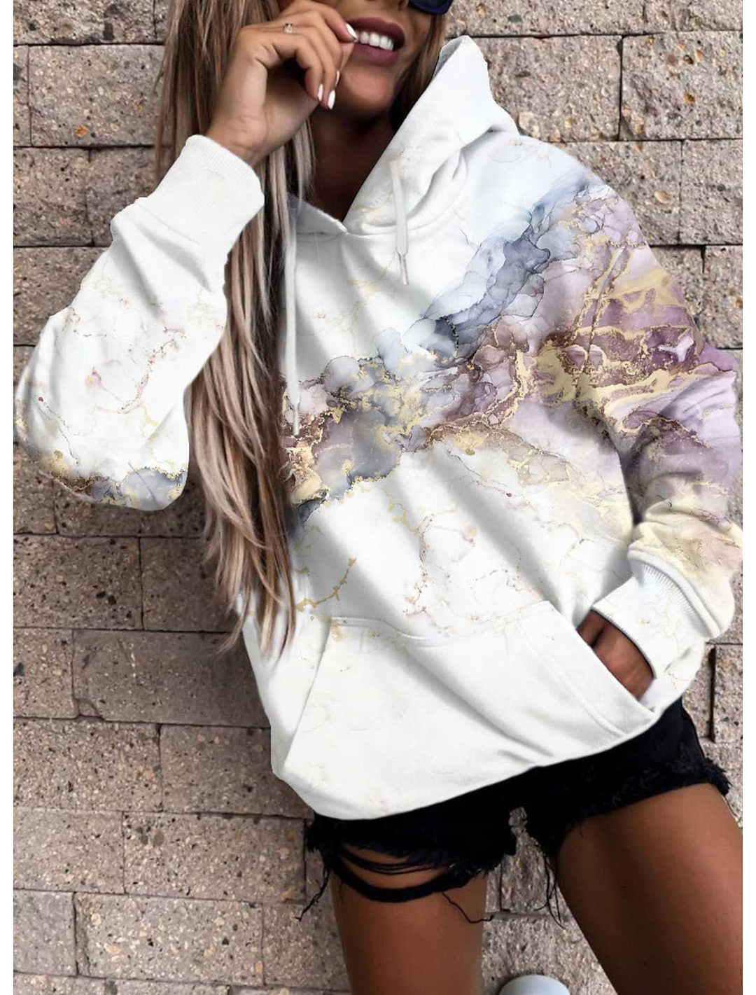 3D Sweatshirt Digital Printing Ladies Top - Trendha