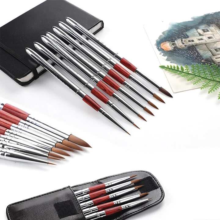 Portable Stainless Steel Watercolor Brush Set - 5pcs