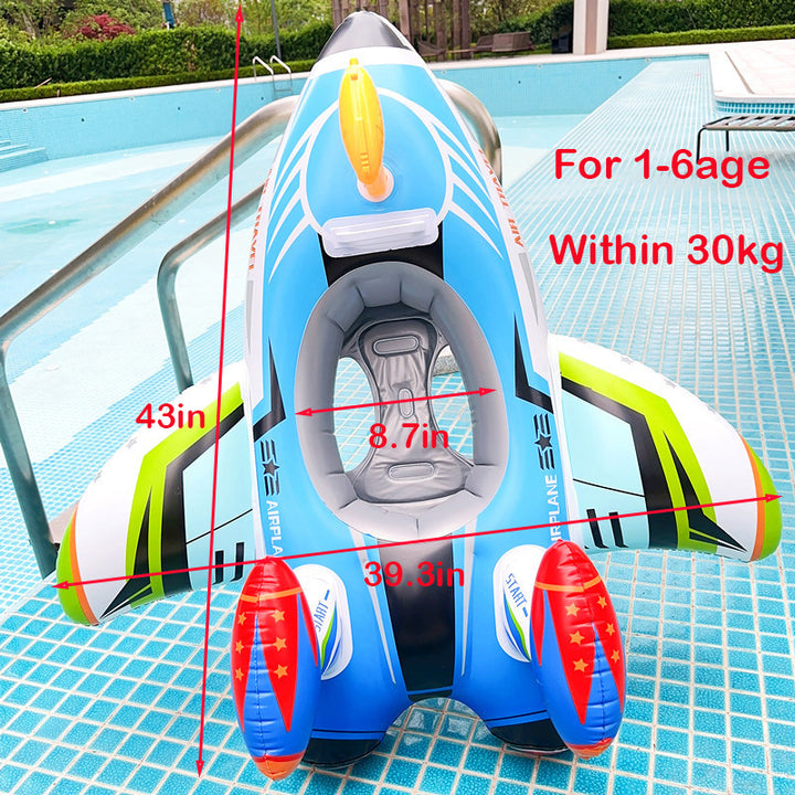 Inflatable Airplane Swim Ring with Seat for Kids