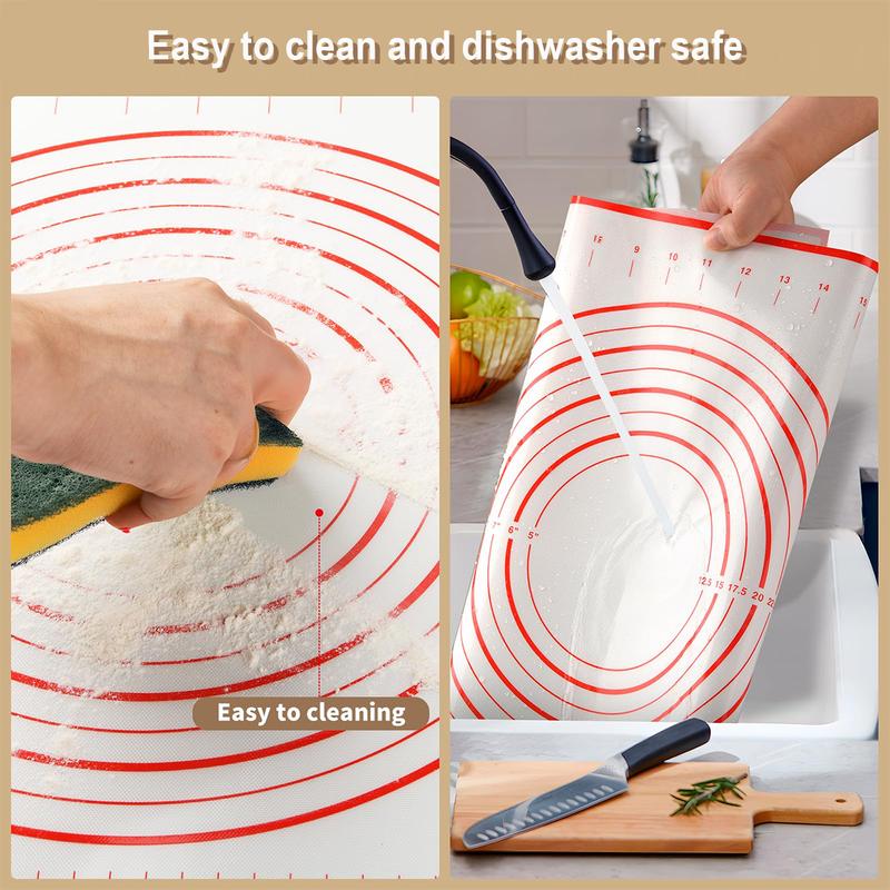 Silicone Baking Mat with Dough Scraper Set