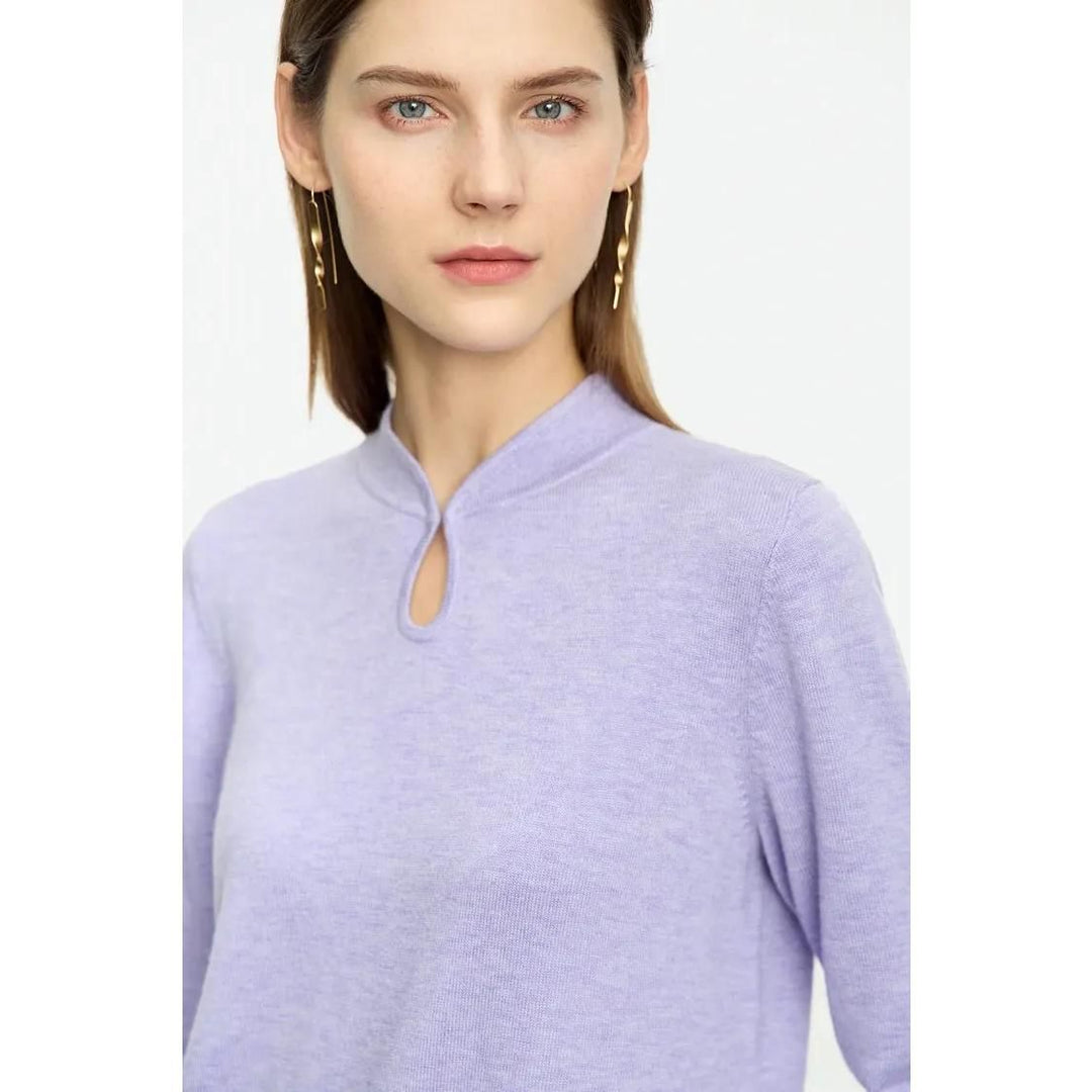 Minimalist U-Collar Long Sleeve Pullover