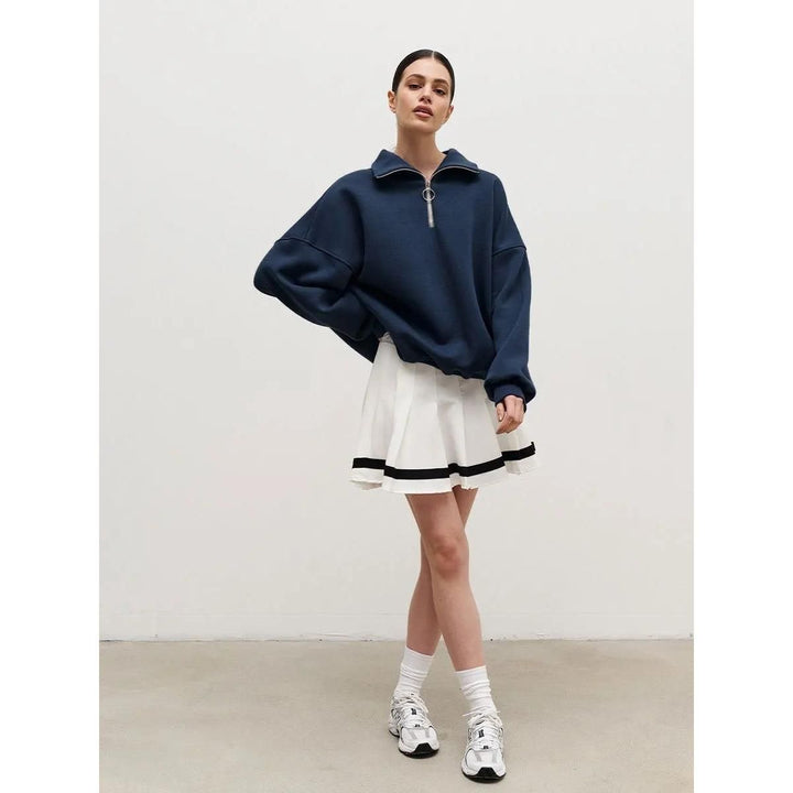 Women's Oversized Fleece-Lined Turtleneck Pullover