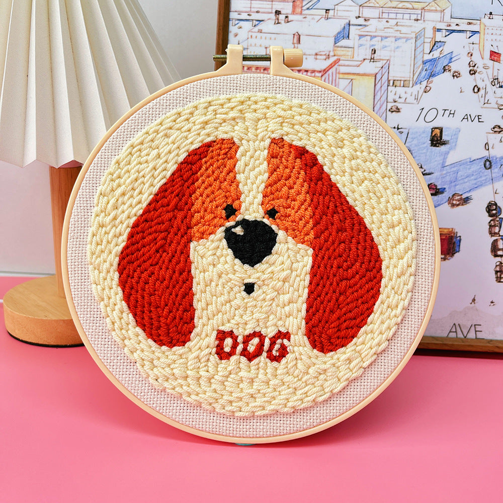 Punch Needle Embroidery Starter Kit with Dog Pattern