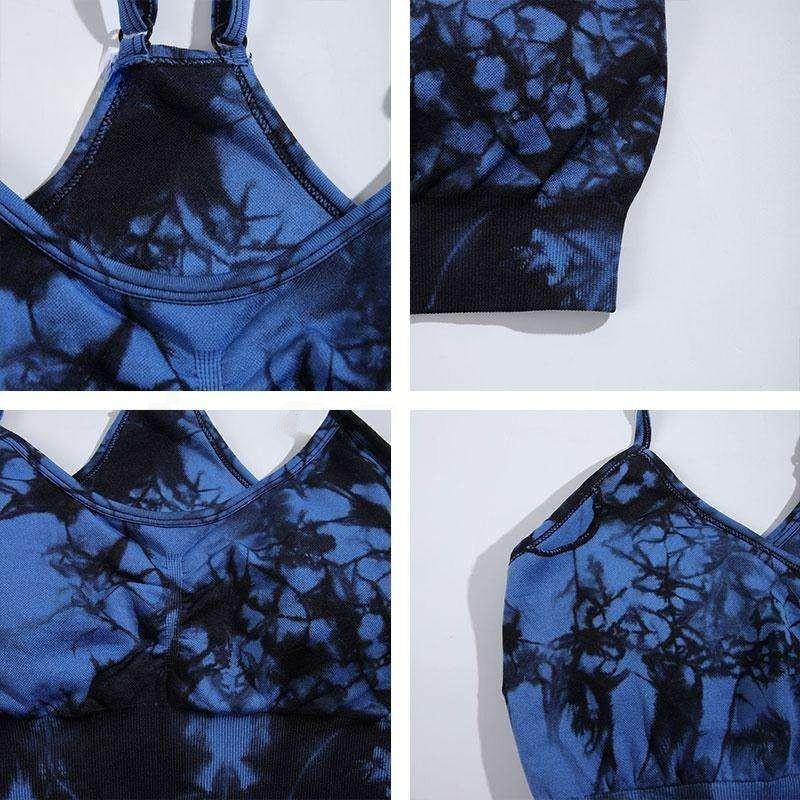 Tie Dye Sports Bra for Women | Breathable Fitness Tank Top with Chest Pad