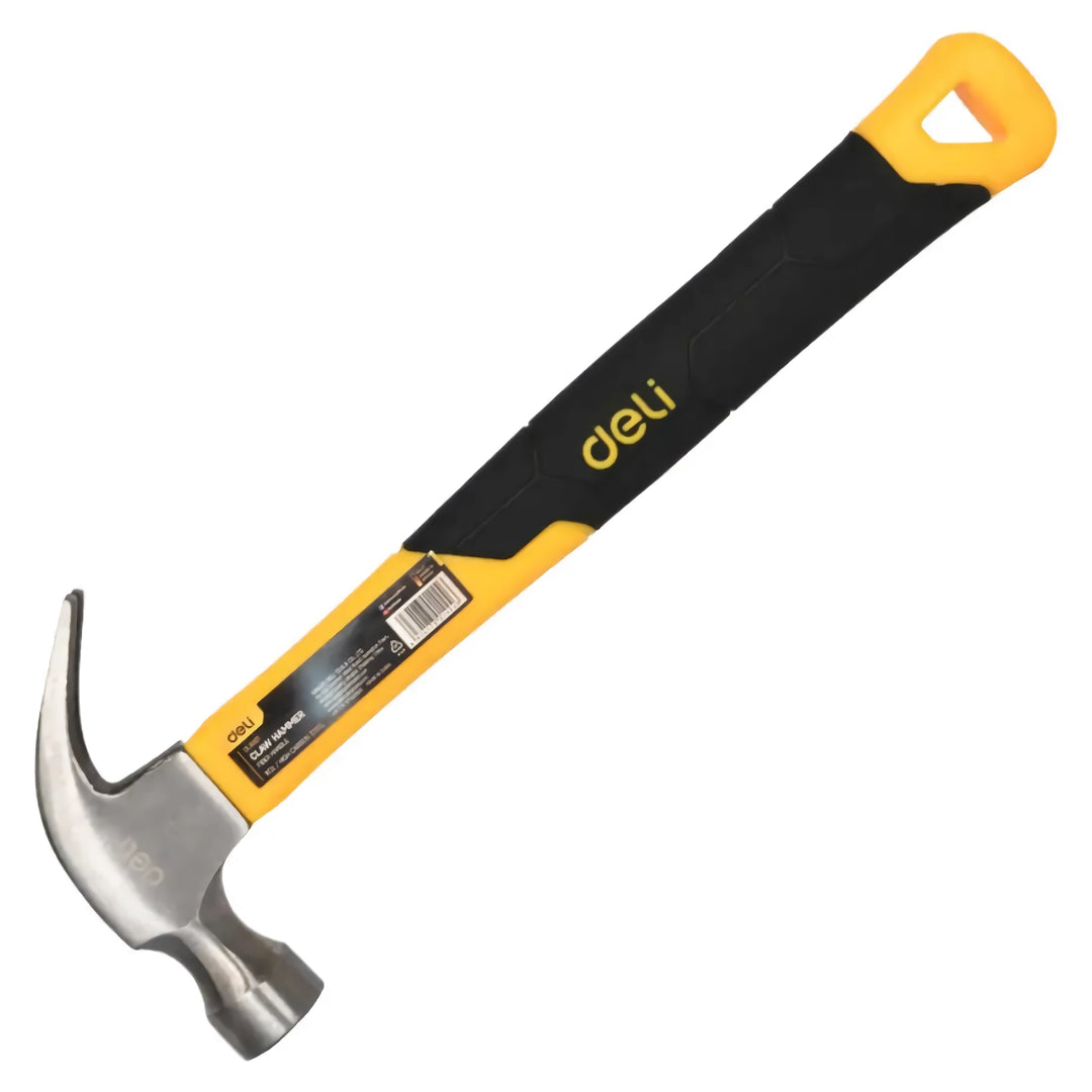 High Carbon Steel Claw Hammer with Fiber Handle - Multifunctional Woodworking & Repair Tool