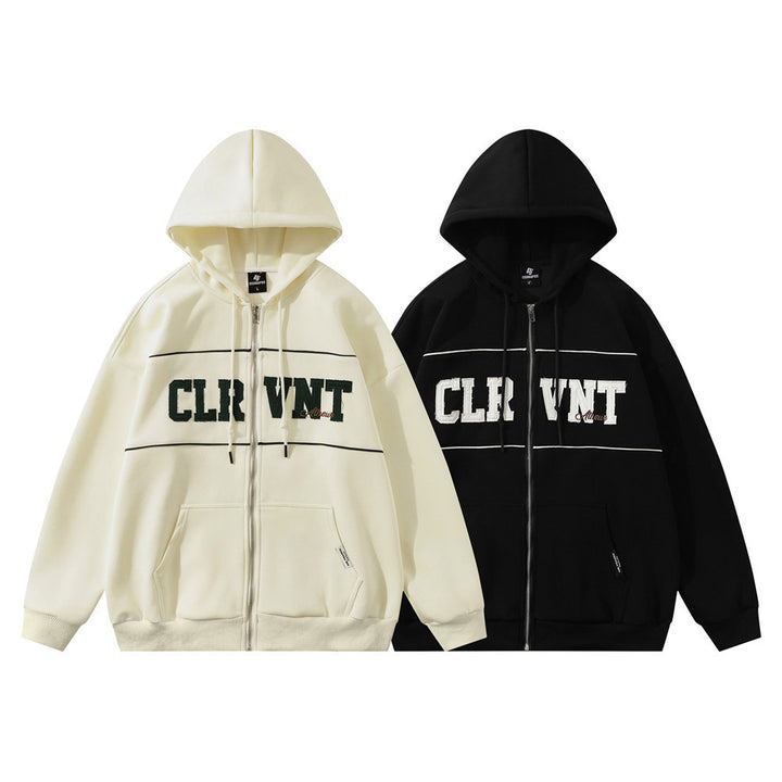 Patch Letter Hooded Coat For Men