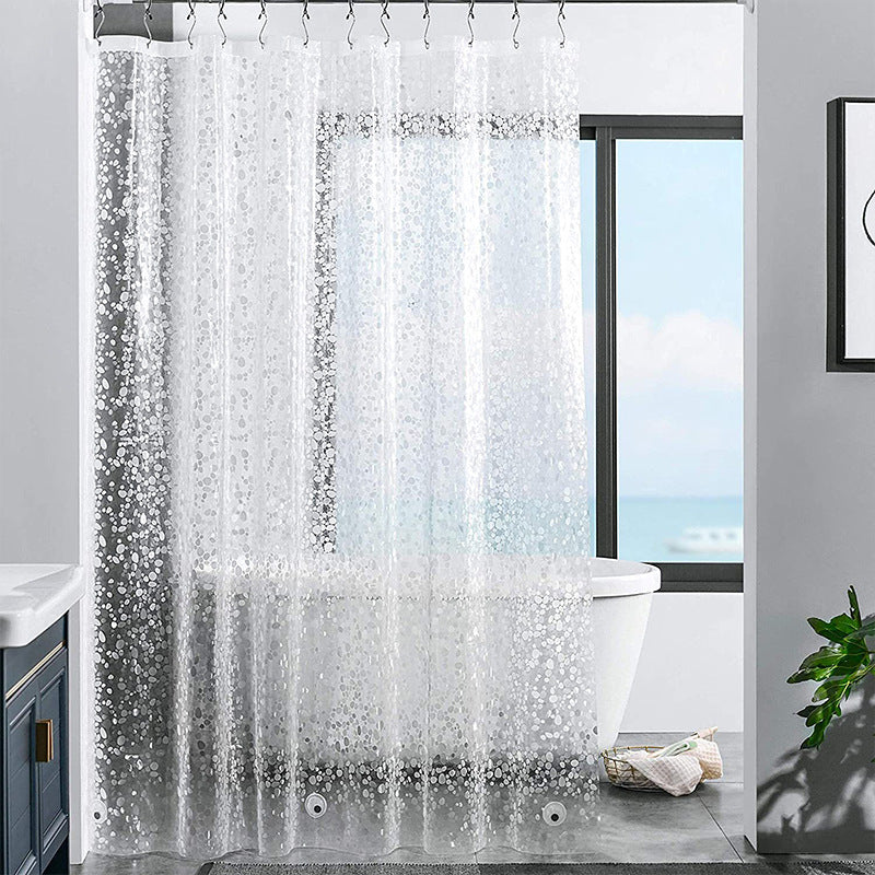 Modern Cobblestone Geometric Waterproof Shower Curtain with Hooks