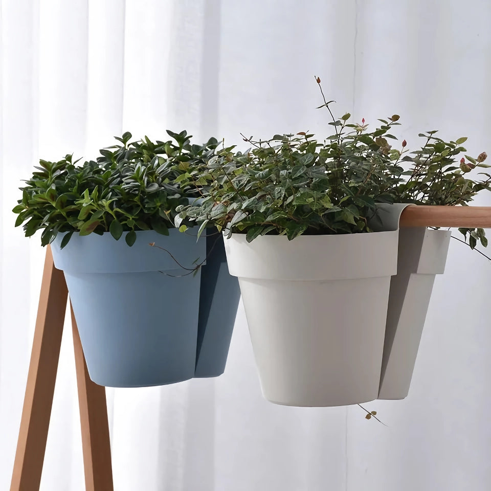 Large Double-Sided Hanging Rail Planter with Drainage Holes