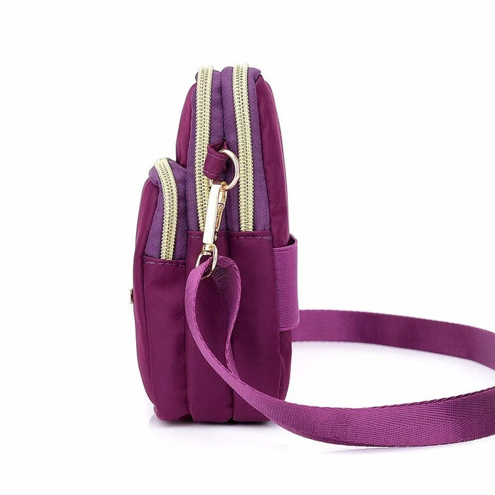 Fashionable Women's Crossbody Phone Bag with Multi-Function Pockets and Headphone Plug
