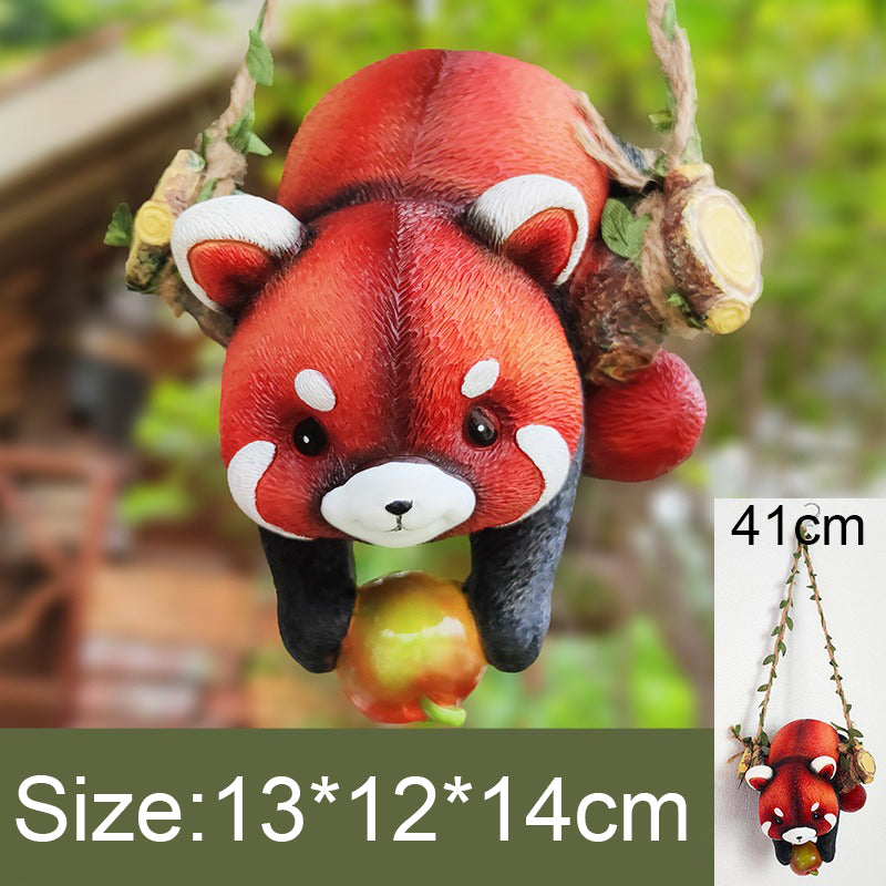 Resin Raccoon Statue Climbing Rope