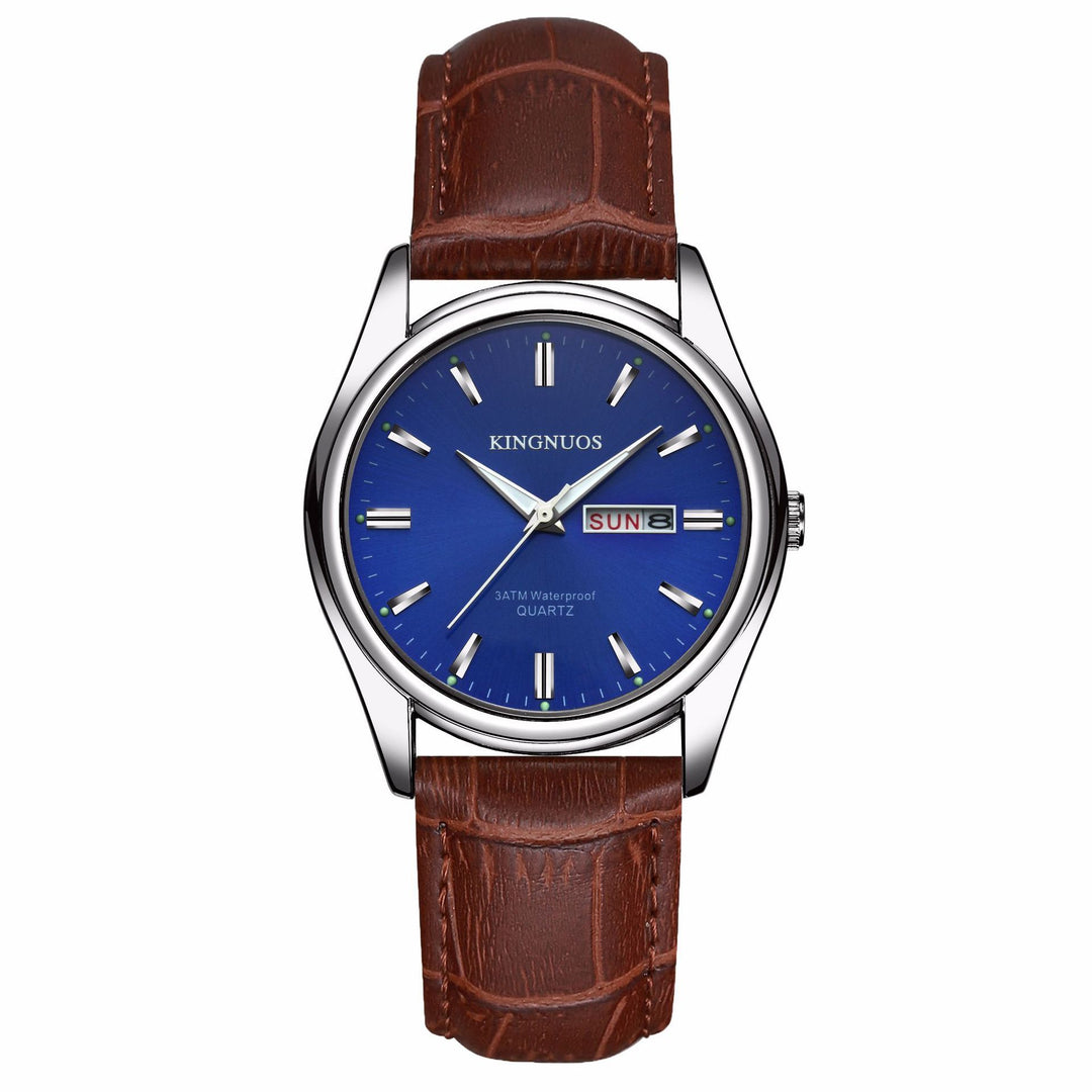 Genuine Men's Bar Ding Women's Dual-calendar Waterproof Non-Mechanical Quartz Watch