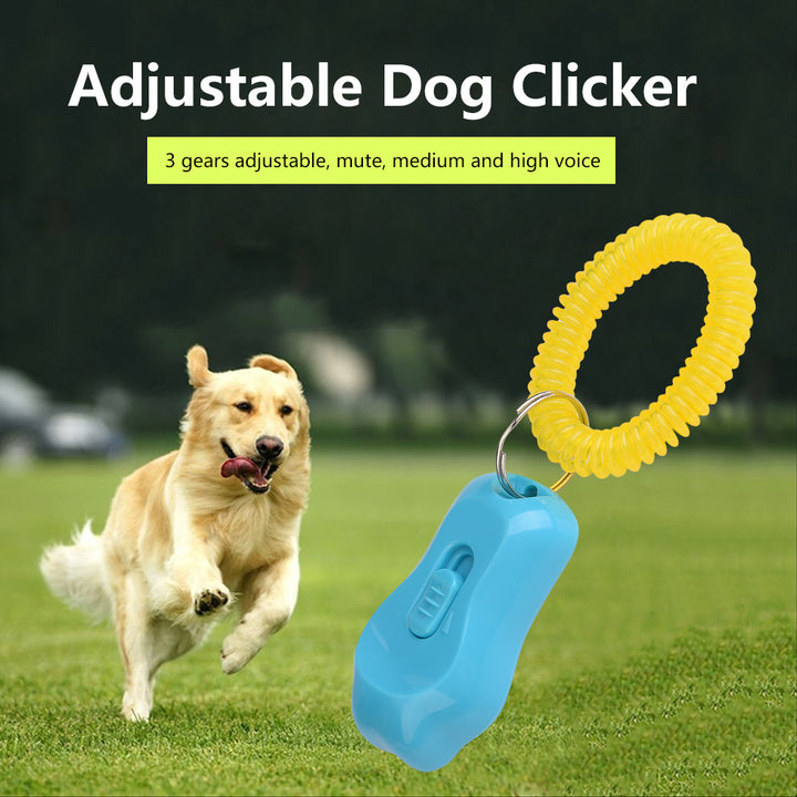 Adjustable Dog Training Clicker with Sound Control & Wrist Strap