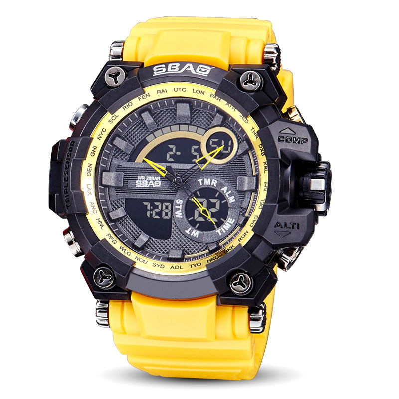 Dual display electronic waterproof outdoor LED watch