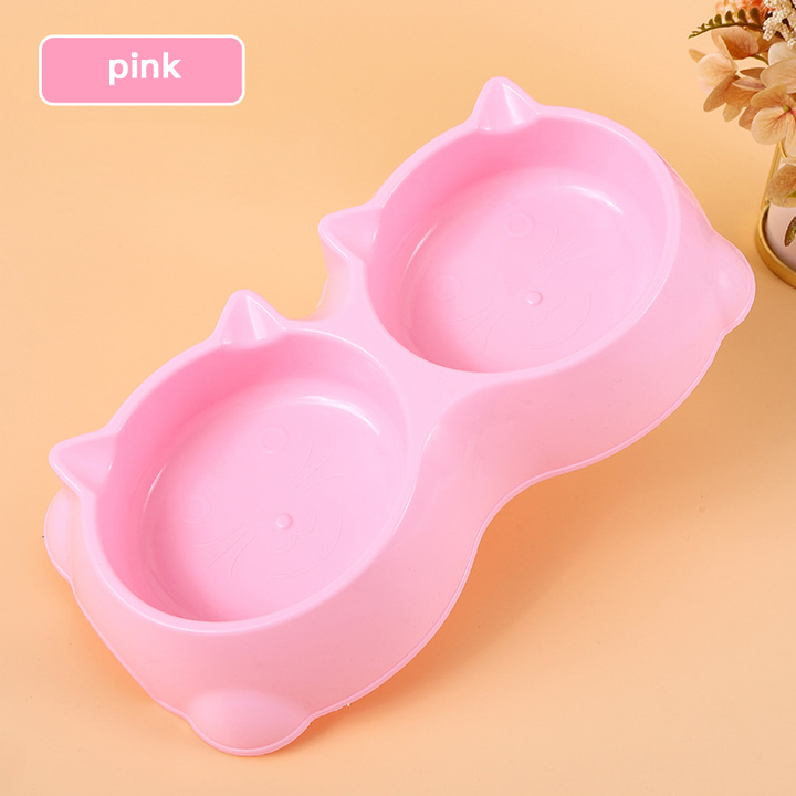 Double Pet Bowl – Two-in-One Anti-Slip Food and Water Dish for Cats