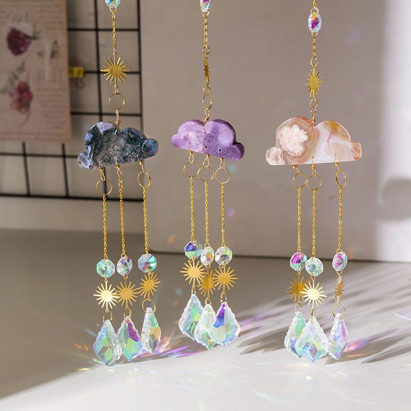 Crystal Cloud Sun Catcher Wind Chimes Christmas Pendant Pendant Chain