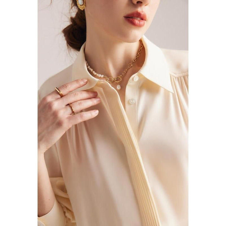 Elegant Long Sleeve Silk Blouse for Women
