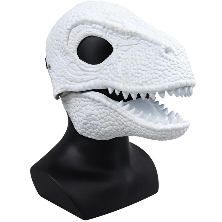 Halloween Velociraptor Dinosaur Moving Mouth Mask Hood