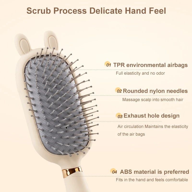 Portable Heart-Shaped Scalp Massage Comb for Curly Hair, High-Level, Antistatic Design