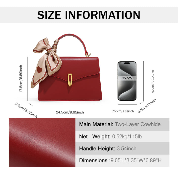 Red Cowhide Handbag