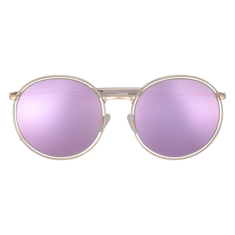 Oversized Metal Round Sunglasses for Women - UV400 Protection