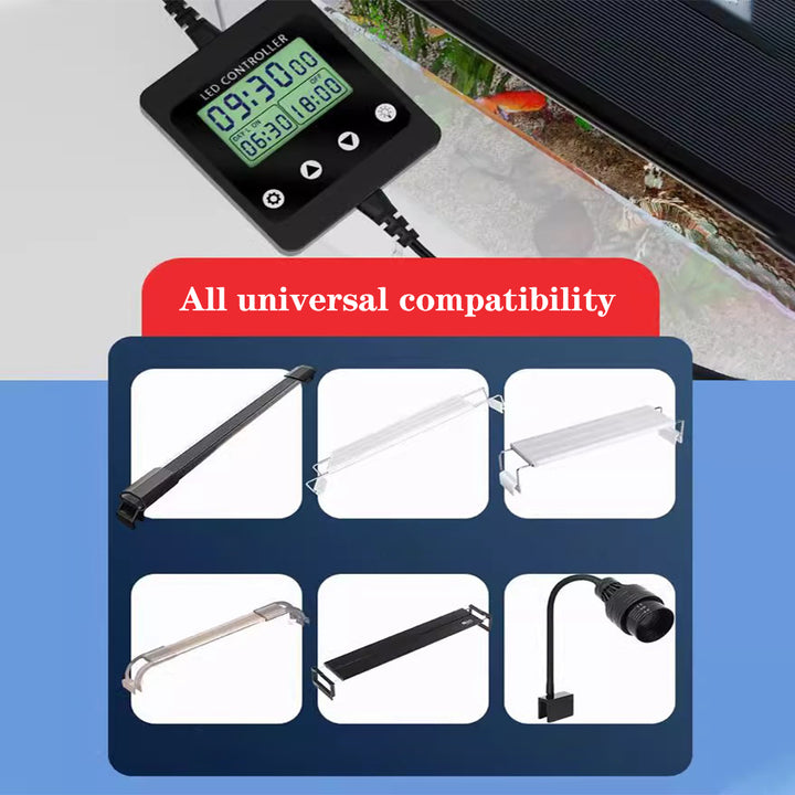 Aquarium LED Light Timer and Dimmer with Infinite Brightness Adjustment