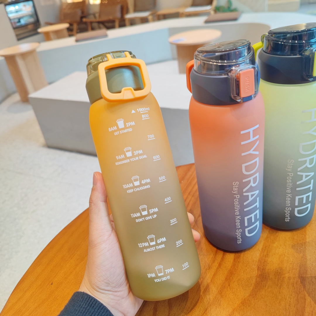 Large Capacity Gradient Frosted Water Bottle