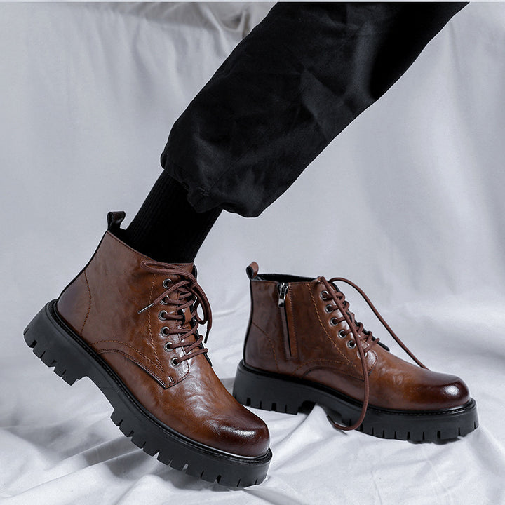 Vintage Leather Ankle Boots for Men