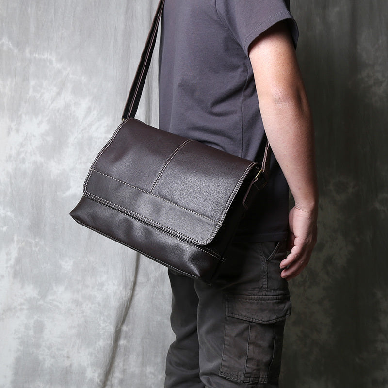 Men's Retro Horizontal A4 Leather Shoulder Bag