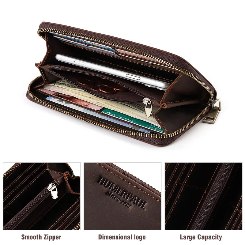 Genuine Leather RFID Blocking Men's Wallet