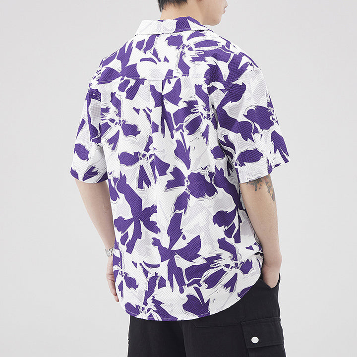 Fashion Personalized Printed Beach Flower Shirt Men