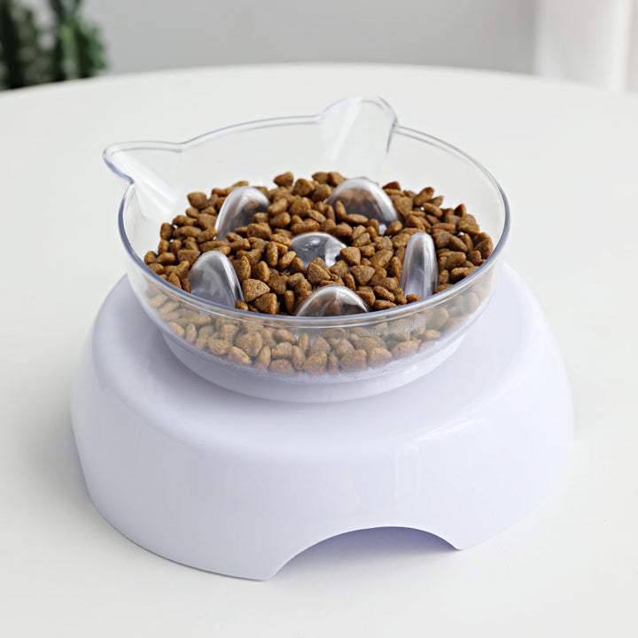 15 Degree Tilt Anti-Suffocate Cat Slow Feeder with Raised Stand