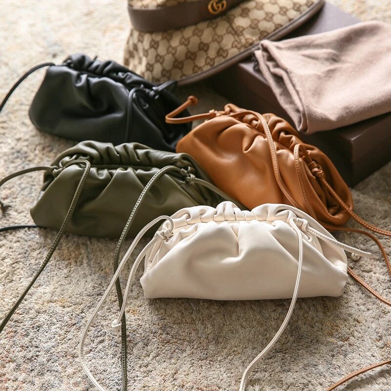 Chic Soft PU Leather Crossbody Bag - Versatile Dumpling Clutch in Four Colors