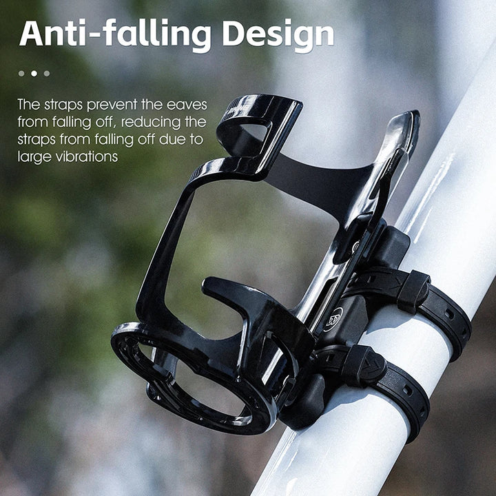 Adjustable Bicycle Water Bottle Holder with Integrated Strap