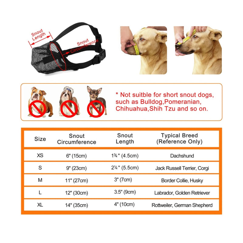 Adjustable Breathable Dog Muzzle