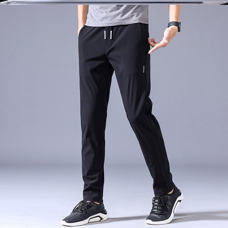 Drawstring Trousers Thin Casual Pants Korean Version Loose Straight Sweatpants Mens Clothing