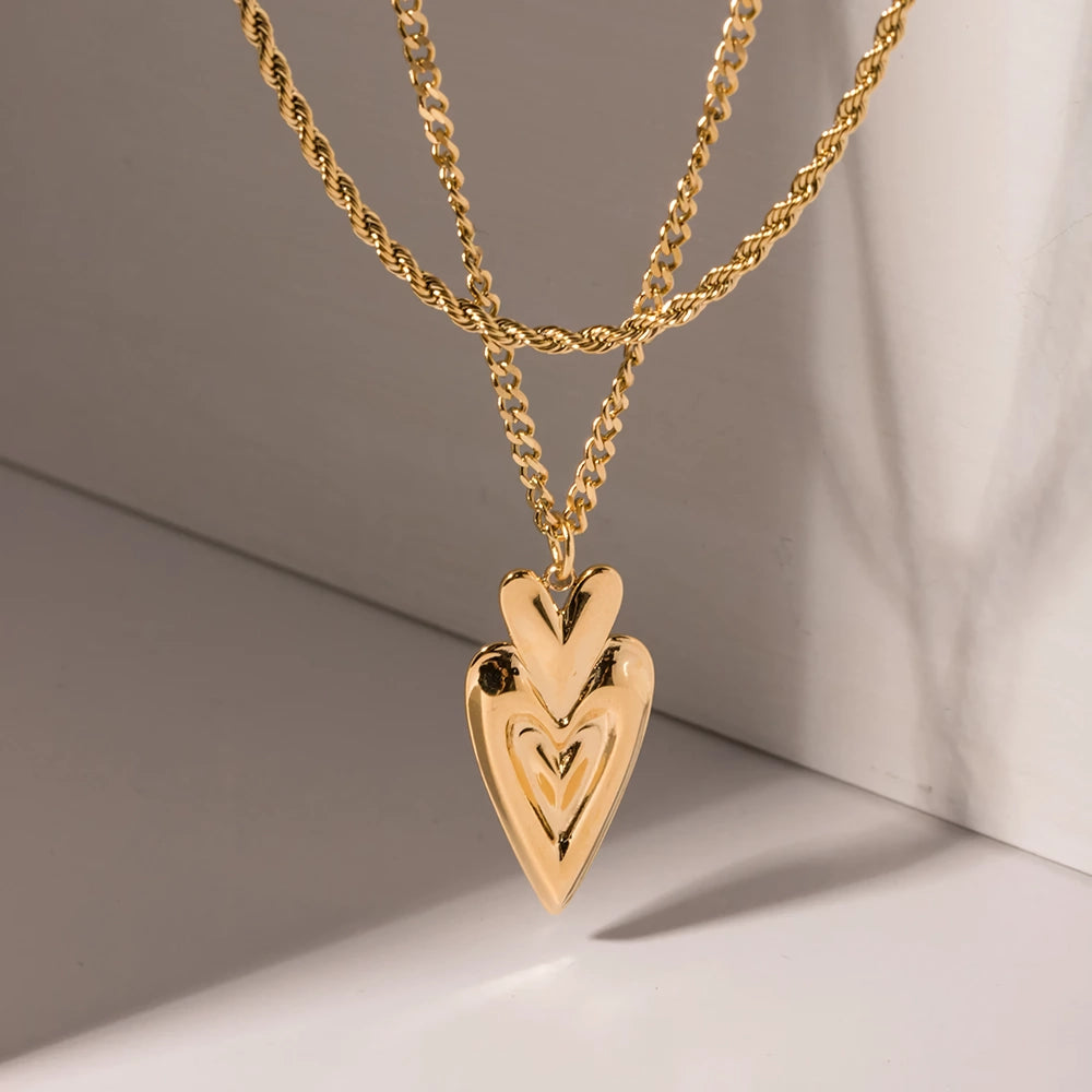 18K Gold Plated Love Heart Necklace