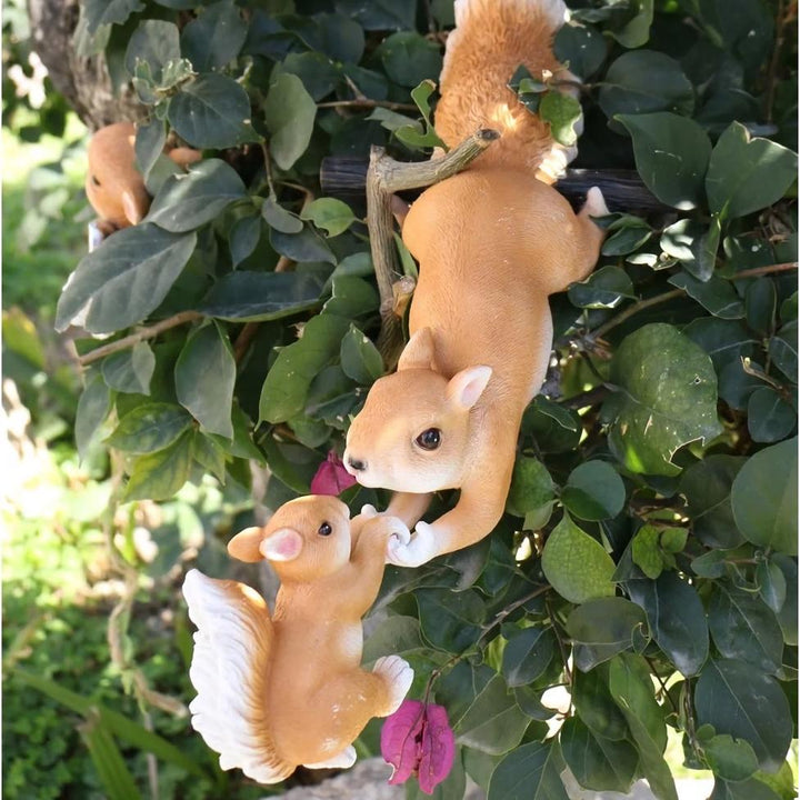 Outdoor Climbing Squirrel Figurine