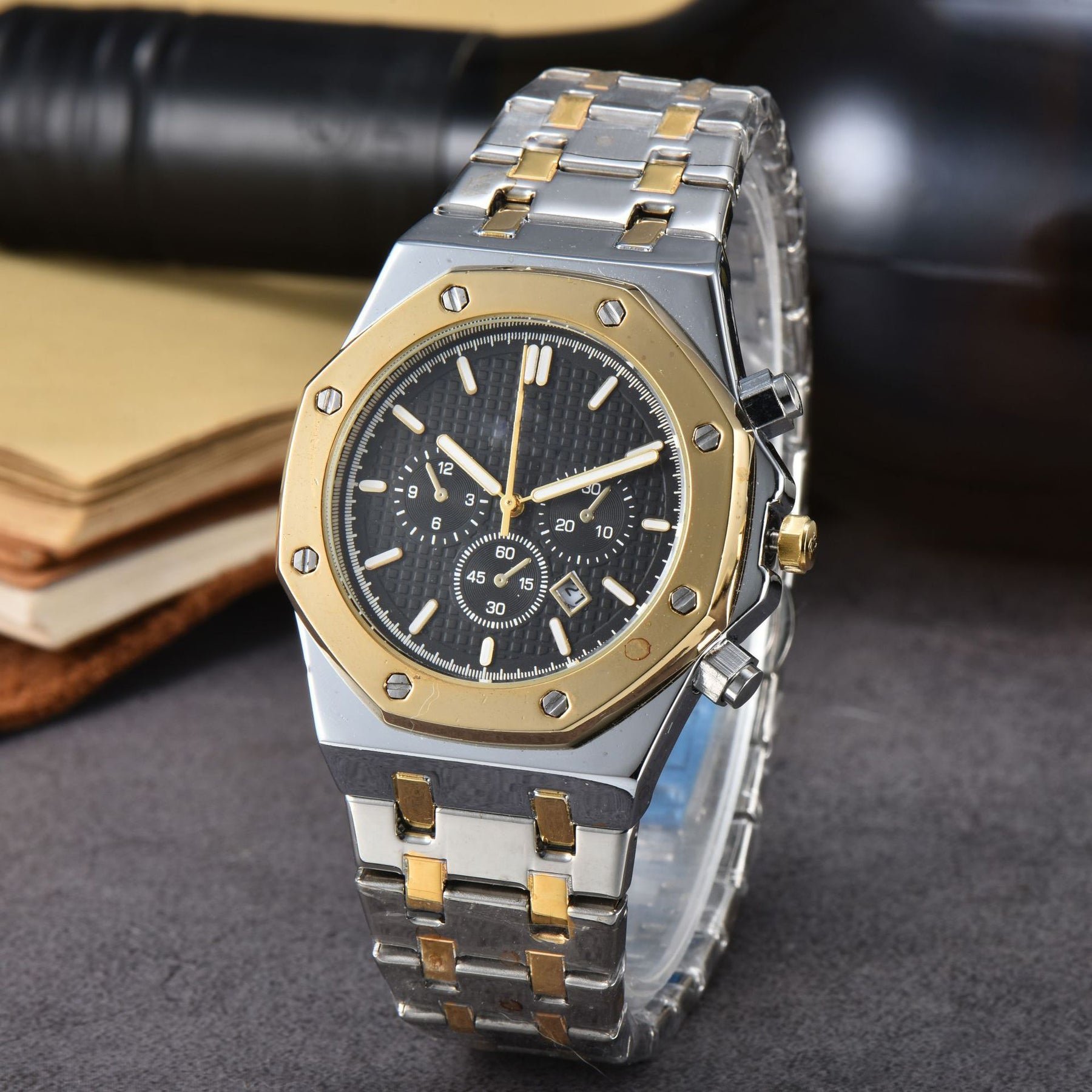 Stainless Steel Calendar Men&