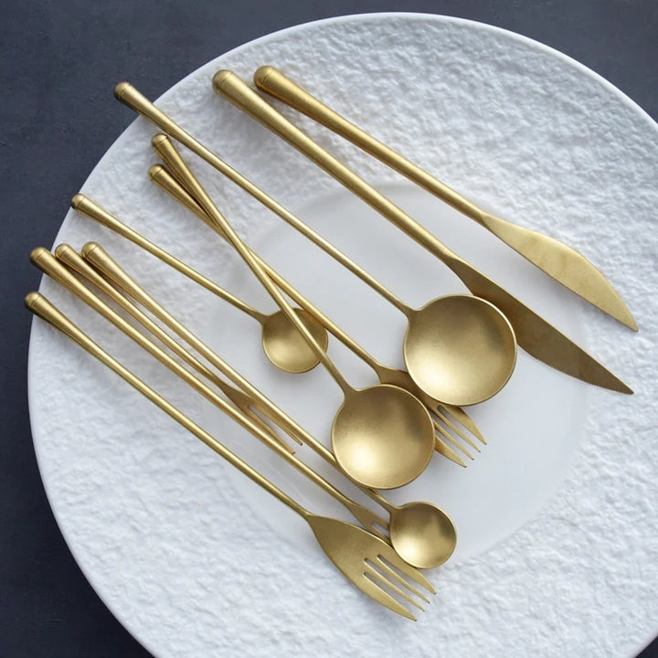 Vintage Gold Stainless Steel Cutlery Set