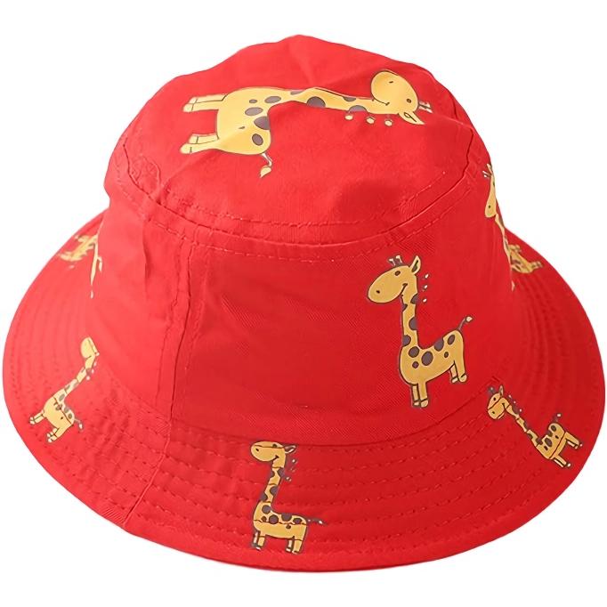Cartoon Giraffe Bucket Hats for Kids
