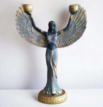 Egyptian Isis Goddess Statue Resin Candlestick