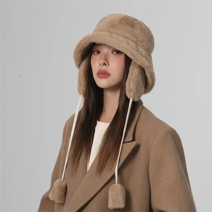 Women's Winter Warm Bucket Hat with Ear Protection