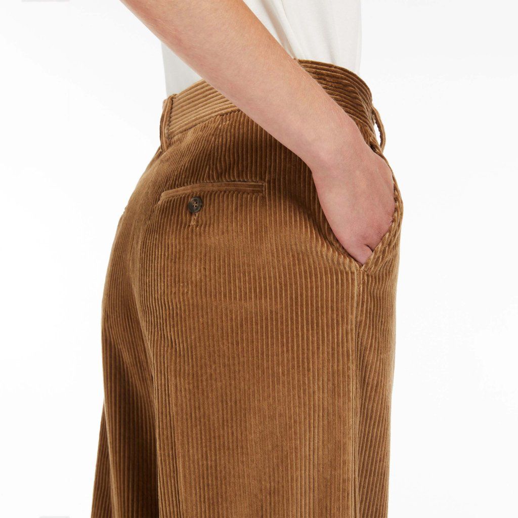High-Waist Wide-Leg Corduroy Trousers