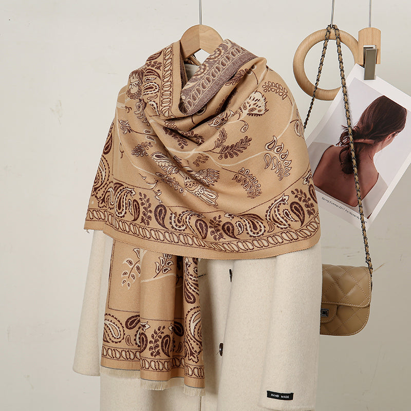 Luxurious Cashmere Floral Scarf