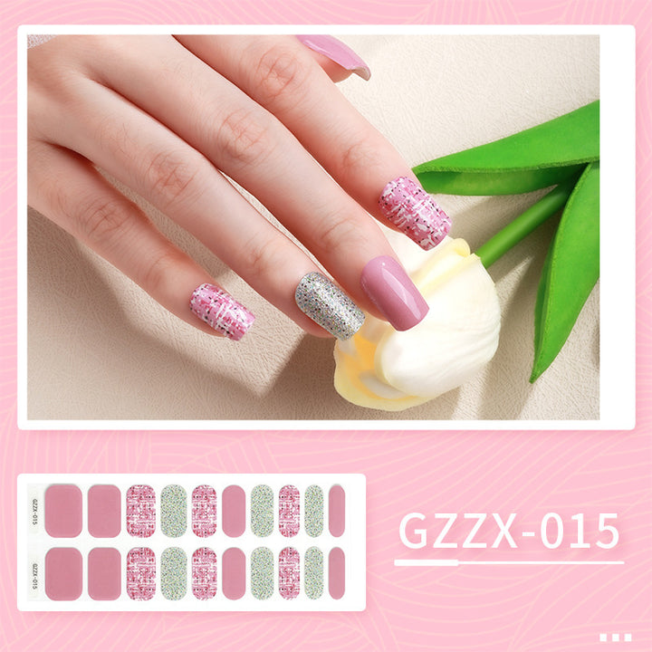 Korean Gel Nail Sticker Waterproof Icy Butterfly Bronzing UV Phototherapy Light Nail Sticker