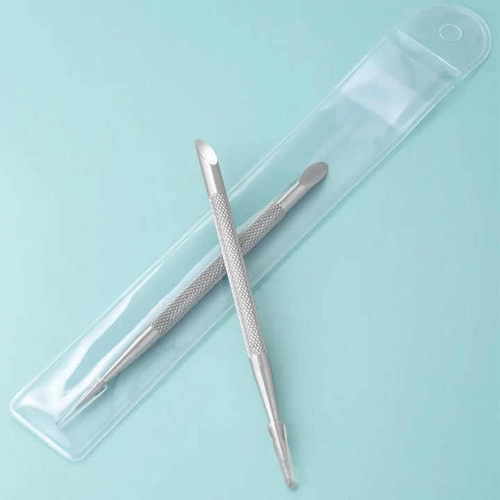 Stainless Steel Double-Head Nail Cuticle Pusher - Dead Skin Remover & Nail Art Tool