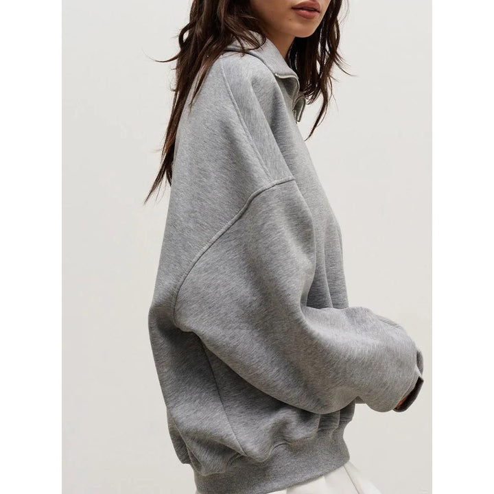 Women's Cotton Blend Oversized Zip-Up Sweatshirt