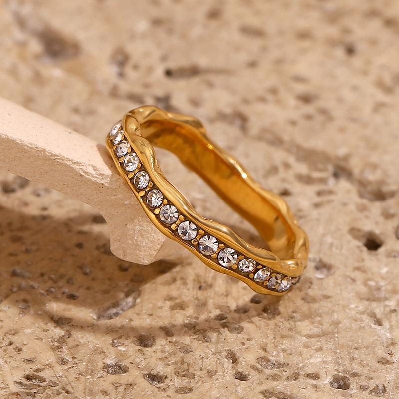 Irregular Wave Stainless Steel Ring