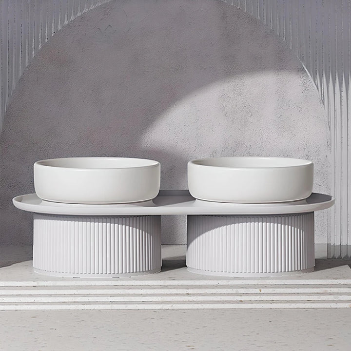 Elevated Ceramic Pet Bowls with Stand for Dogs & Cats