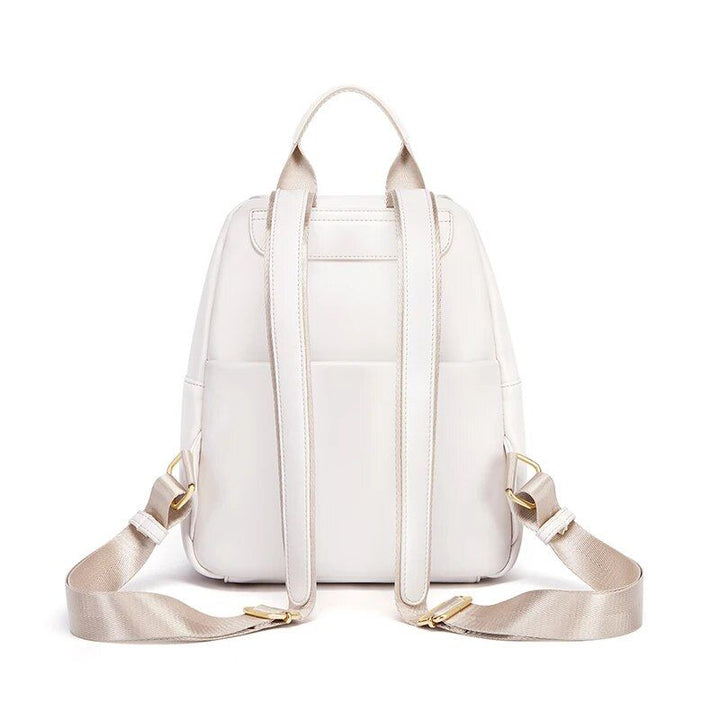 Trendy Off-white Leather Backpack for Women